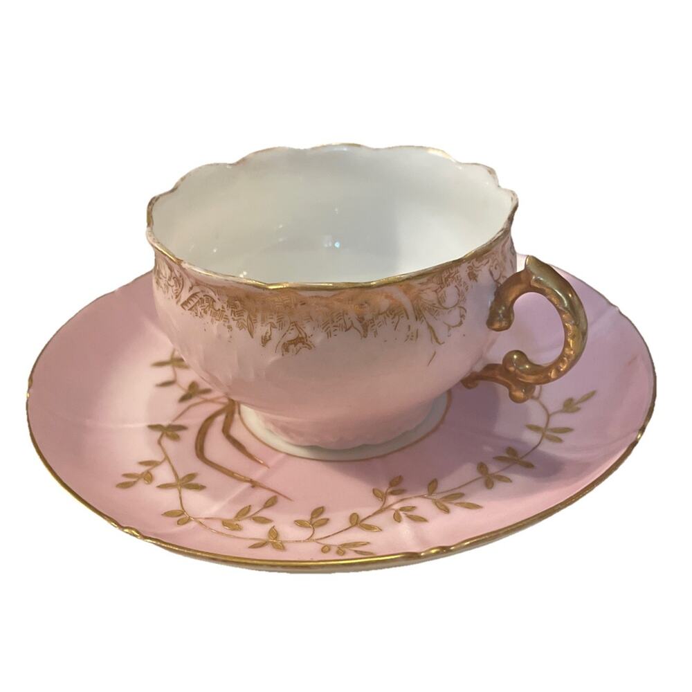 Antique HTF Vintage Limoges Elite Works Teacup And Saucer